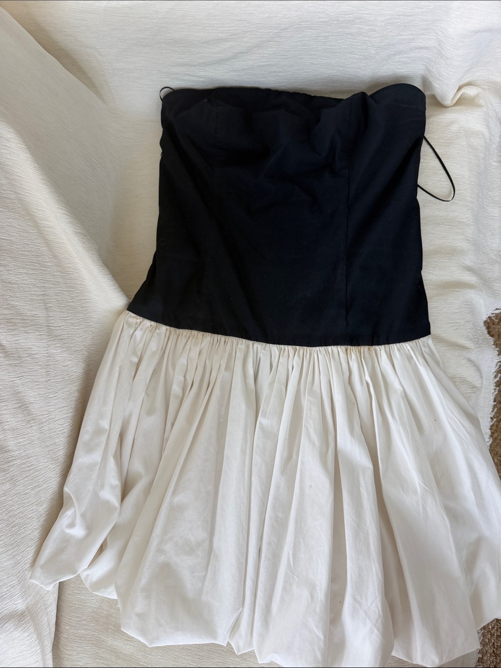Abercrombie & Fitch Black and White Strapless Mini Dress
